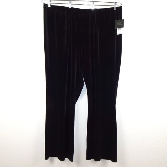 John Mark Velvet Pants Women's Plus Size 3X Black Pintuck Detail Pull On - Picture 1 of 9